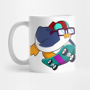 Penguin as Skater with Skateboard Mug